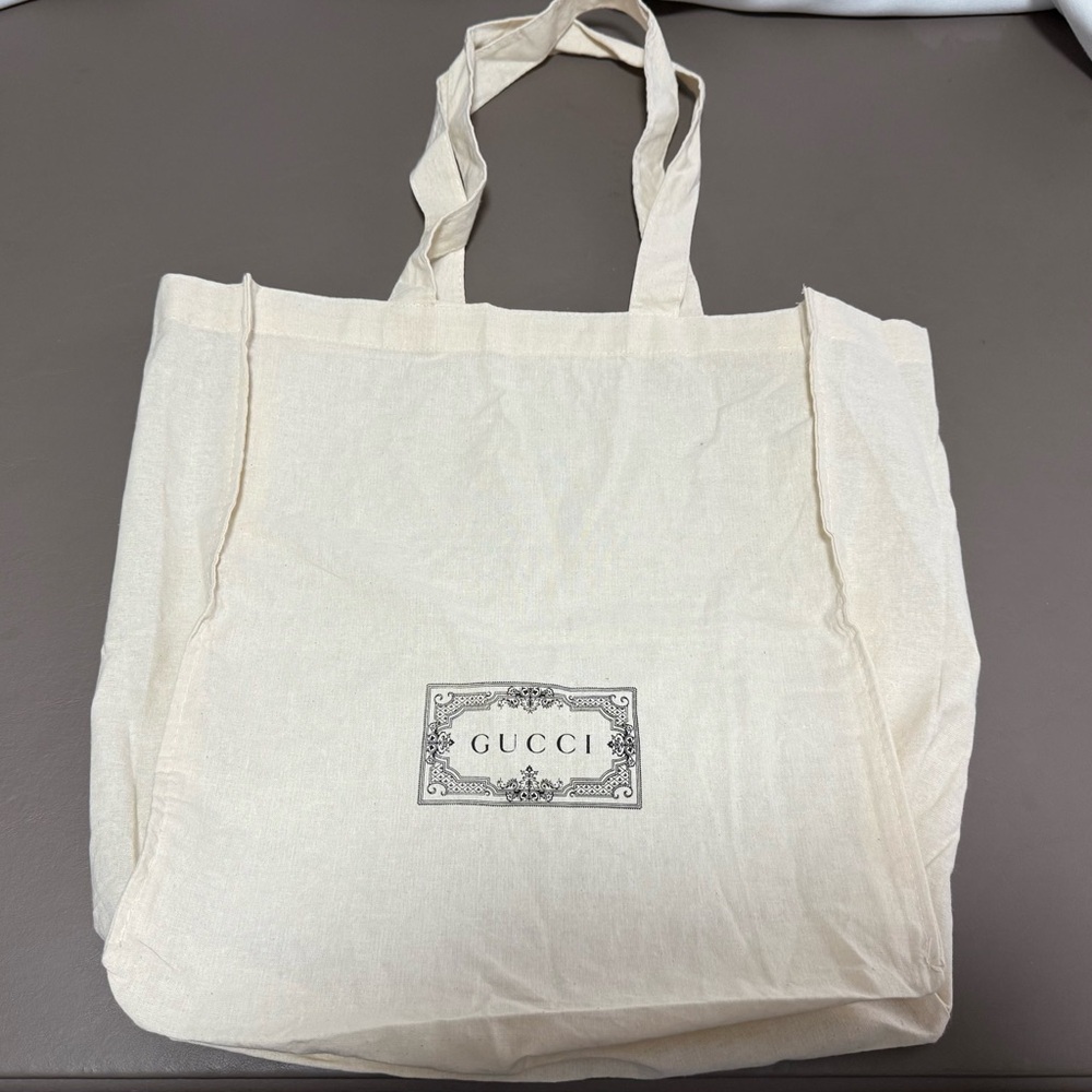 GUCCI Dust Bag Tote 18"×14"×5" Cotton Handle Baggie Shoulder Bag